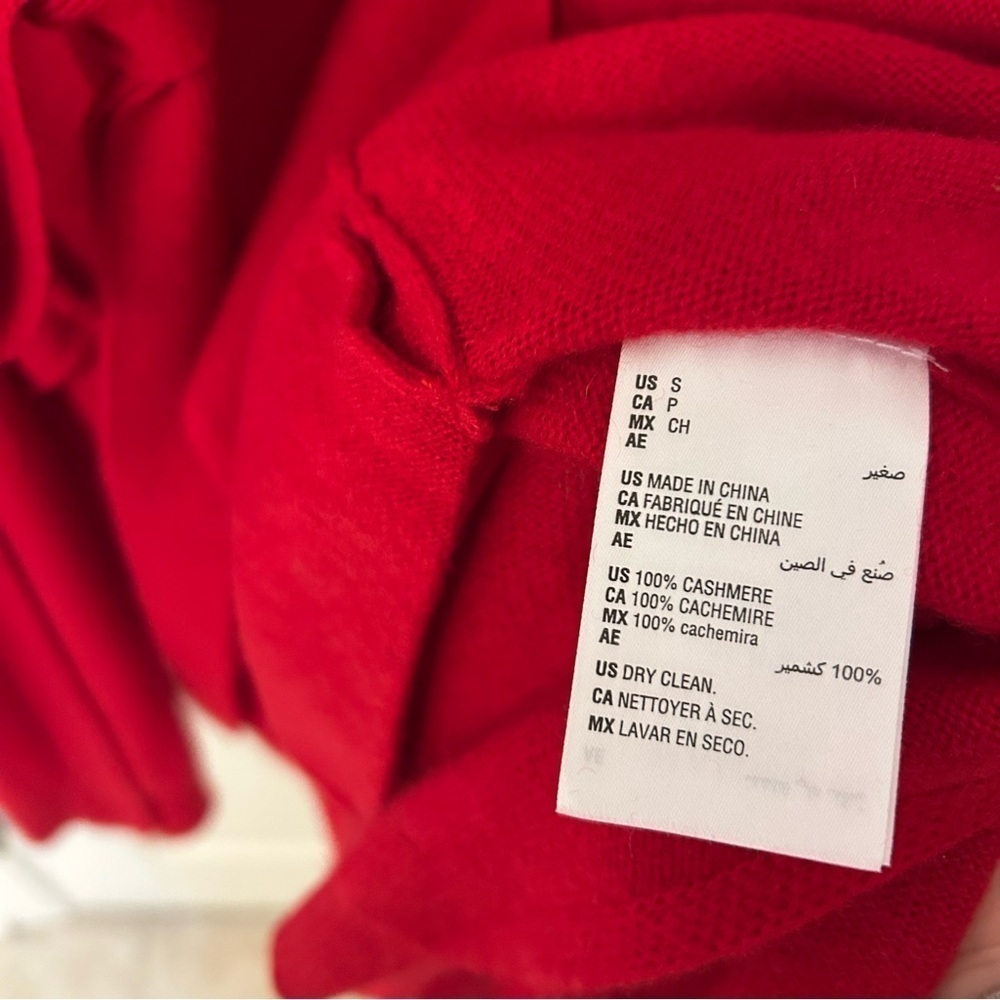 Charter Club Tie-Waist Longline 100% Cashmere Cardigan in Red Polish Size S - Picture 10 of 10